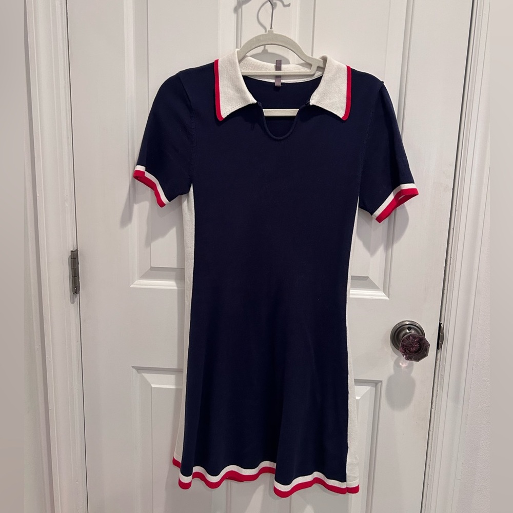 Urban Outfitters Navy Dress with White and Red Trim